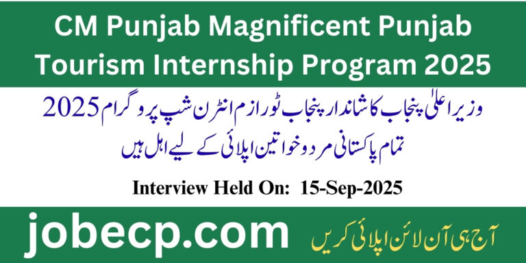 CM Punjab Magnificent Punjab Tourism Internship Program 2025